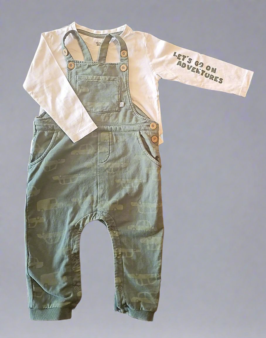 18-24 Months Car Dungaree Boys Set