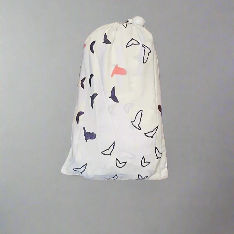 Biddykins Navy White Red Birds Nursing Cover